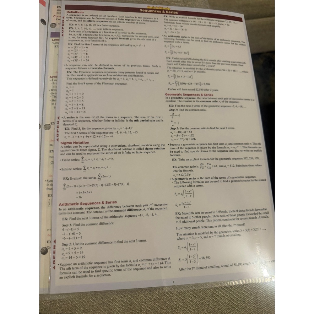 QuickStudy Academic Pre-Calculus Laminated Study Guide BarCharts Reference Guide - Picture 5 of 6